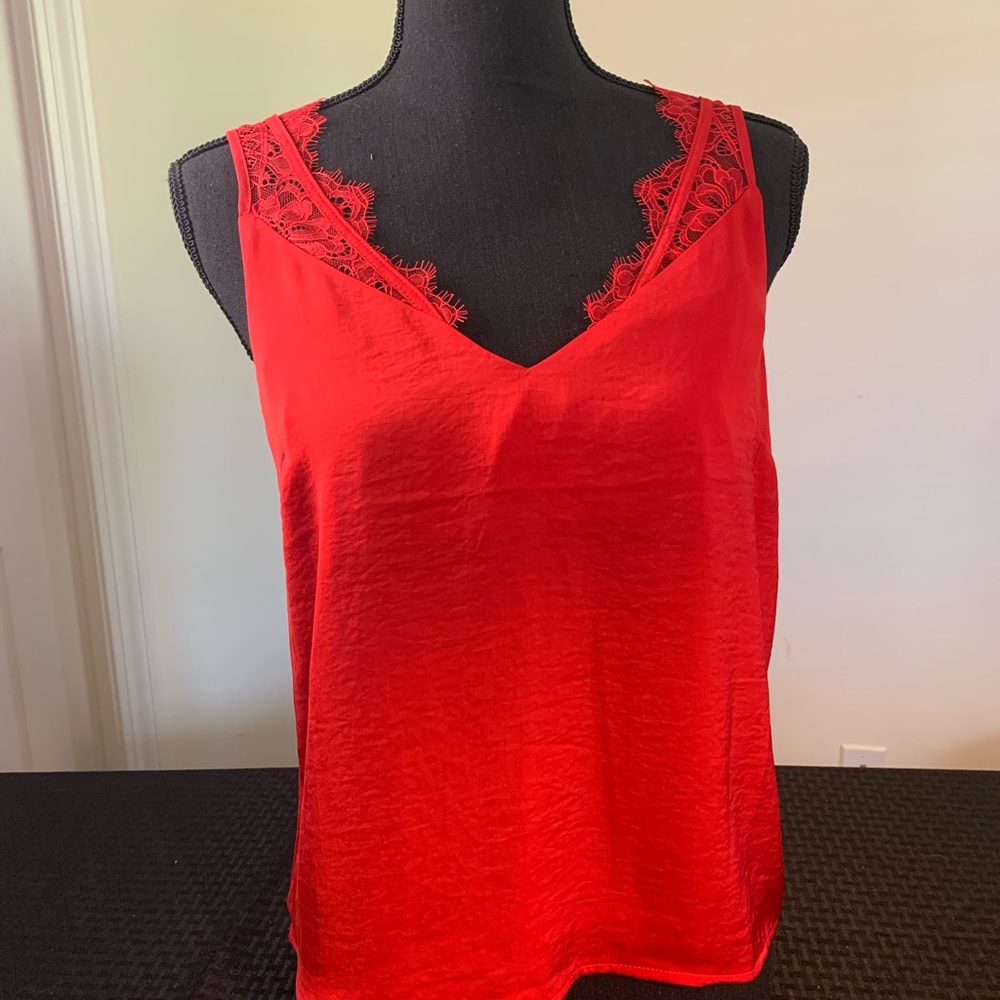 H&M red silky cami